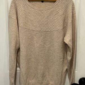 Talbots Lambswool Sweater Beige Long Sleeve Pullover, Cozy, Neutral, Comfort, 1X